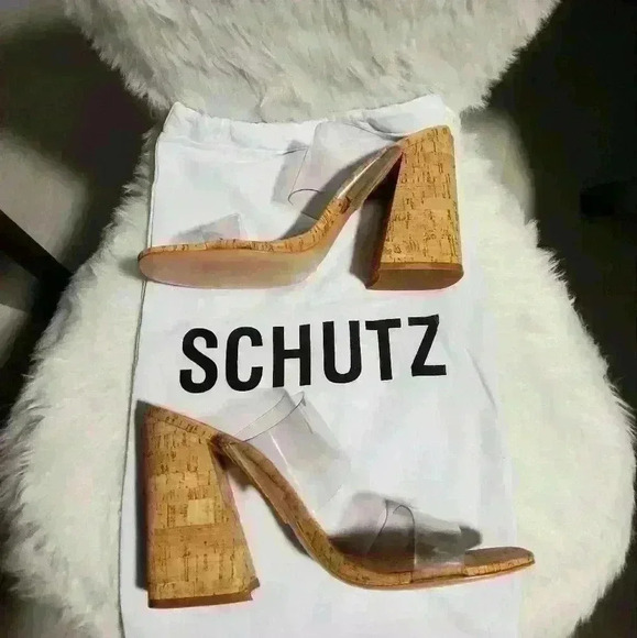 HOST PICK ! NEW!  💜💕💖SCHUTZ  Cork  & Vinyl Sandal - Picture 1 of 7